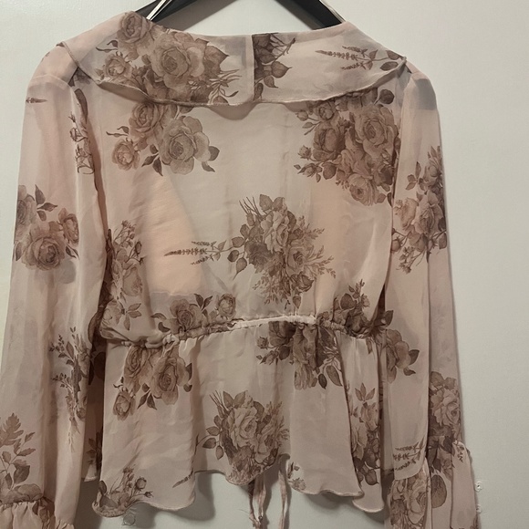 Vintage Floral Ruffle Sheer Blouse - Picture 3 of 3